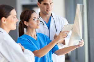 group of medical workers working